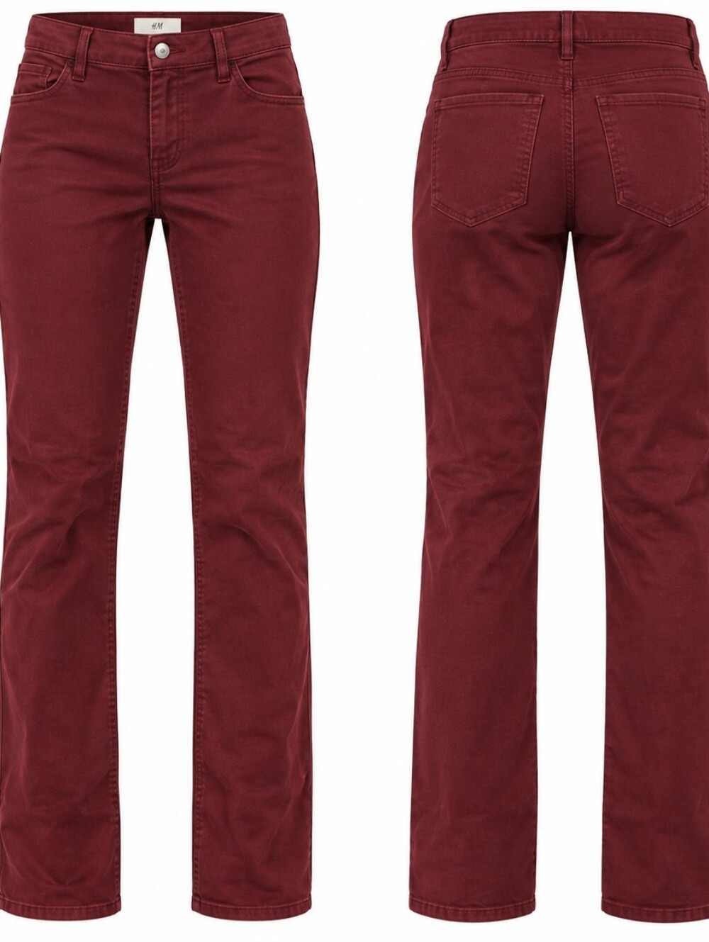 H&M Women's Burgundy Flared Jeans